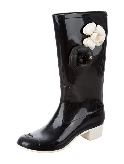 chanel camellia rain boots|Chanel rain boots size 36.5.